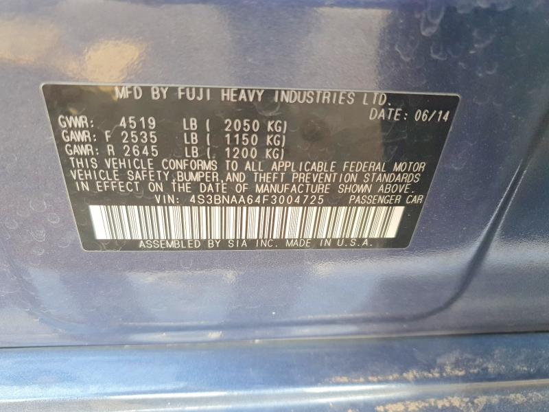 Aukcja sprzedaży 2015 Subaru Legacy, vin: 4S3BNAA64F3004725, numer aukcji: 64487356