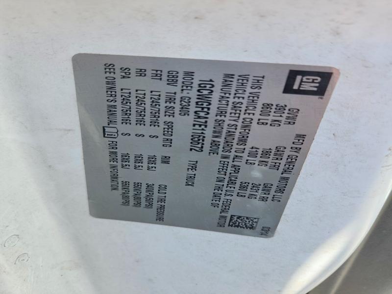 Aukcja sprzedaży 2014 Chevrolet Express G2500, vin: 1GCWGFCA7E1165672, numer aukcji: 65058006