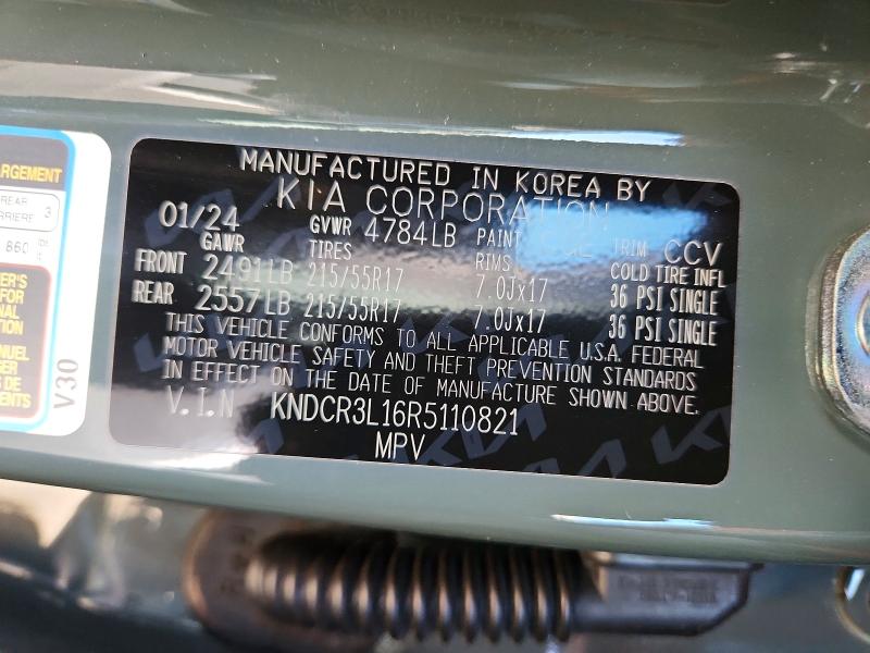 Aukcja sprzedaży 2024 Kia Niro, vin: KNDCR3L16R5110821, numer aukcji: 63761656