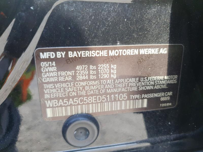 65799046 :رقم المزاد ، WBA5A5C58ED511105 vin ، 2014 Bmw 528 مزاد بيع