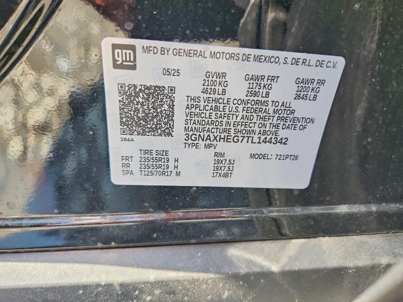 Auction sale of the 2026 Chevrolet Equinox, vin: 3GNAXHEG7TL144342, lot number: 64415386