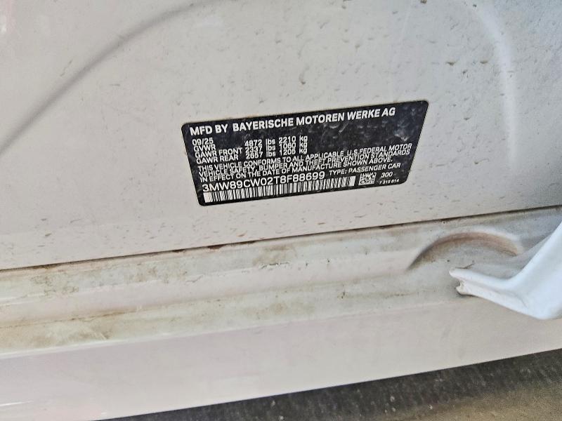 Aukcja sprzedaży 2026 Bmw 330xi, vin: 3MW89CW02T8F88699, numer aukcji: 64828936