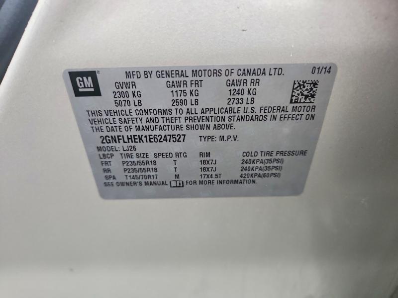 Продаж на аукціоні авто 2014 Chevrolet Equinox, vin: 2GNFLHEK1E6247527, номер лоту: 65363906