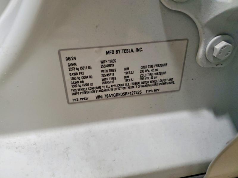 Auction sale of the 2024 Tesla Model  Y, vin: 7SAYGDED5RF127426, lot number: 65817466