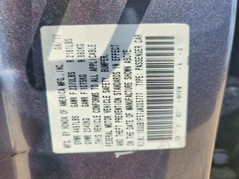 2018 Acura Tlx მანქანა იყიდება აუქციონზე, vin: 19UUB1F57JA005777, აუქციონის ნომერი: 63320426