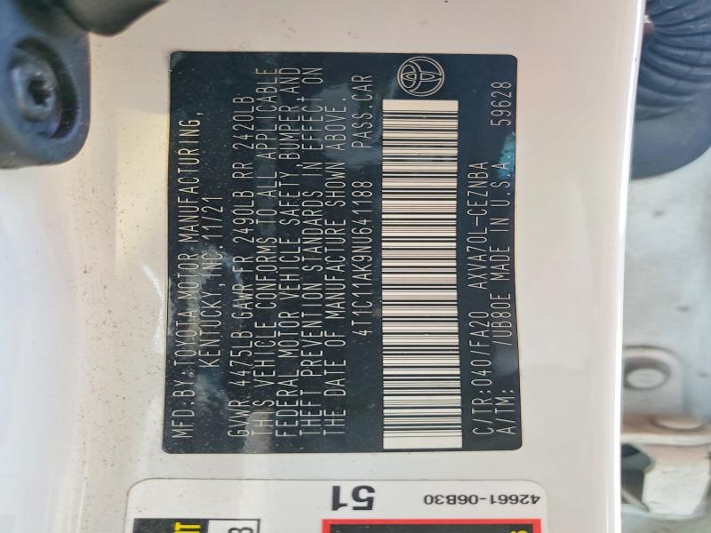 Aukcja sprzedaży 2022 Toyota Camry, vin: 4T1C11AK9NU641188, numer aukcji: 65680536
