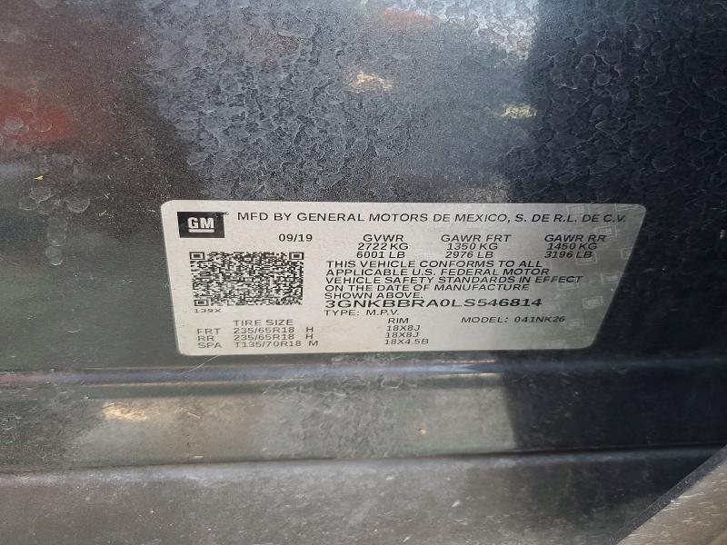 2020 Chevrolet Blazer მანქანა იყიდება აუქციონზე, vin: 3GNKBBRA0LS546814, აუქციონის ნომერი: 66140346