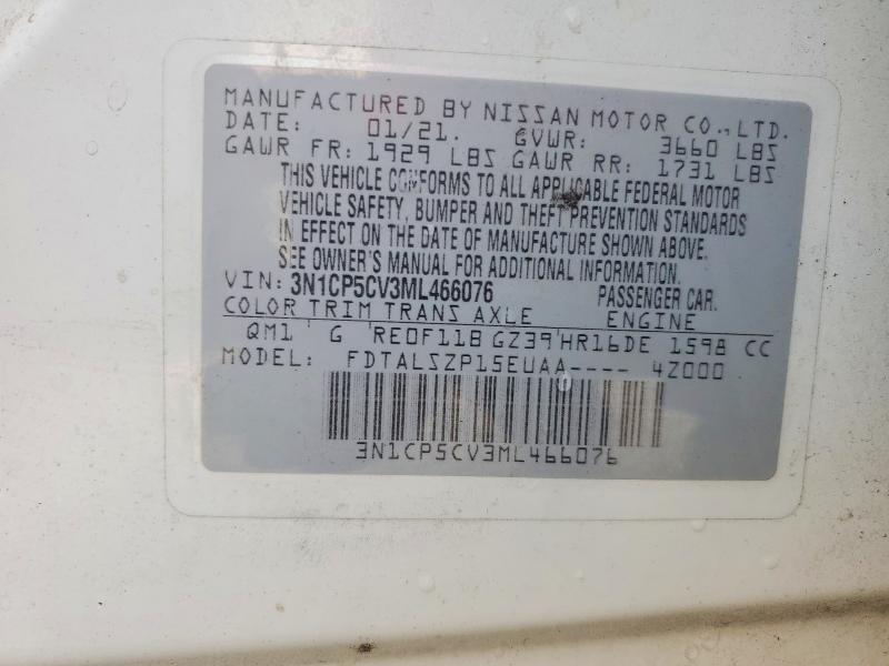 Продажа на аукционе авто 2021 Nissan Kicks, vin: 3N1CP5CV3ML466076, номер лота: 64020876