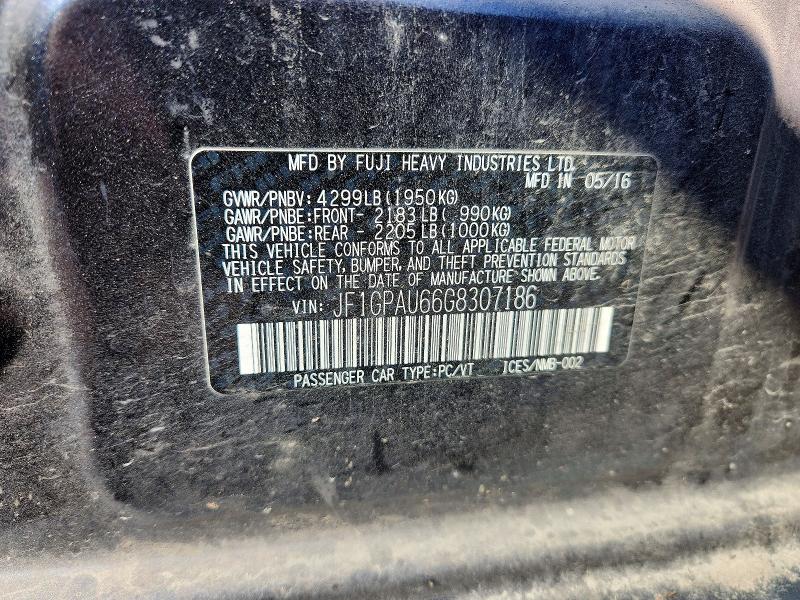 Aukcja sprzedaży 2016 Subaru Impreza, vin: JF1GPAU66G8307186, numer aukcji: 65320466