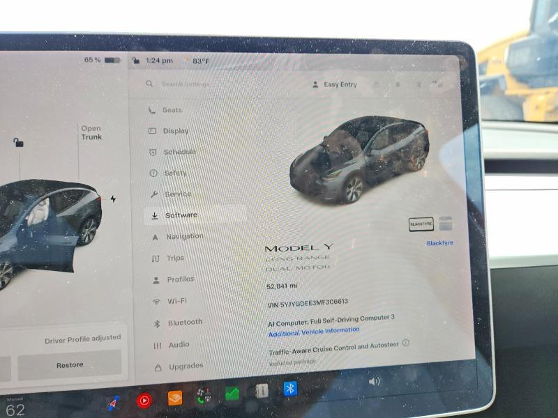 Aukcja sprzedaży 2021 Tesla Model Y, vin: 5YJYGDEE3MF306613, numer aukcji: 64826846