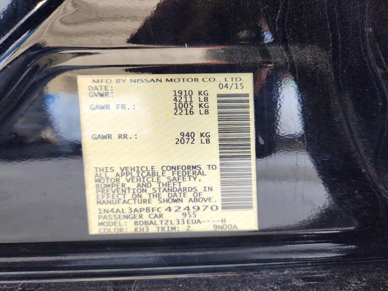 Продаж на аукціоні авто 2015 Nissan Altima, vin: 1N4AL3AP8FC424970, номер лоту: 64698676