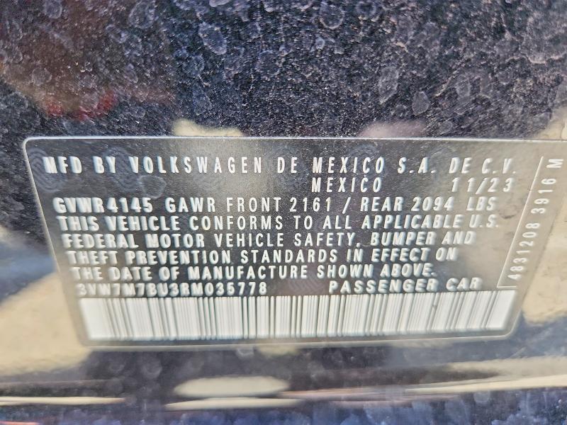 Продаж на аукціоні авто 2024 Volkswagen Jetta, vin: 3VW7M7BU3RM035778, номер лоту: 65009076
