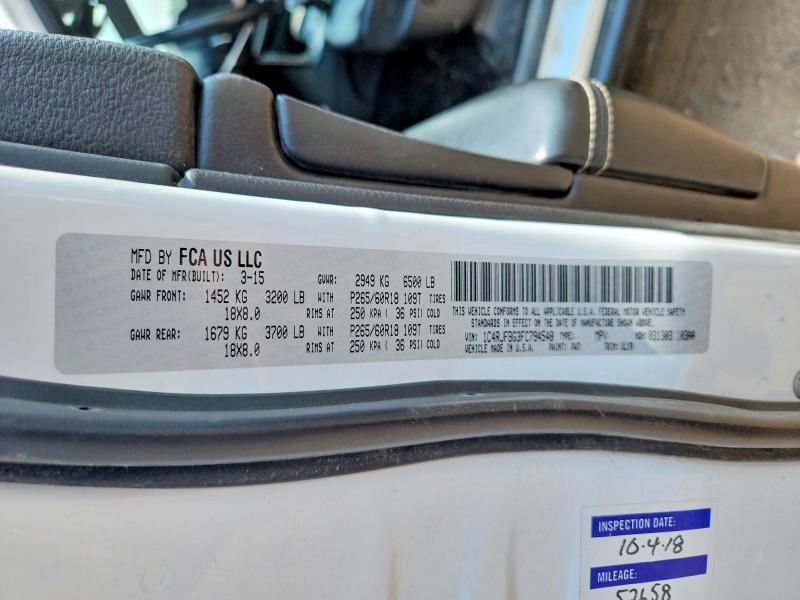 2015 Jeep Grand Cherokee მანქანა იყიდება აუქციონზე, vin: 1C4RJFBG3FC794548, აუქციონის ნომერი: 63482876