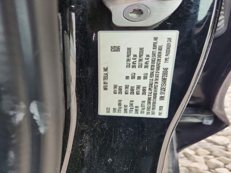 2022 Tesla Model 3 მანქანა იყიდება აუქციონზე, vin: 5YJ3E1EA4NF288846, აუქციონის ნომერი: 63954016