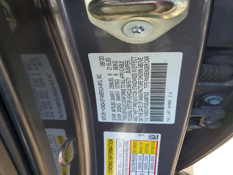 2020 Honda Accord მანქანა იყიდება აუქციონზე, vin: 1HGCV1F30LA087632, აუქციონის ნომერი: 63820446