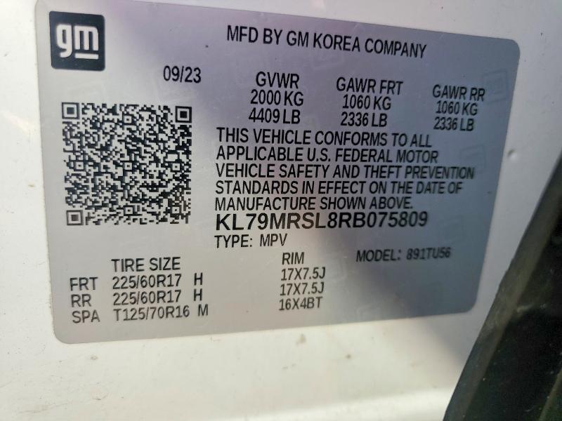 Продаж на аукціоні авто 2024 Chevrolet Trailblazer, vin: KL79MRSL8RB075809, номер лоту: 66428956