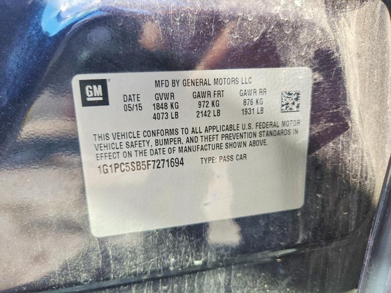 63874446 :رقم المزاد ، 1G1PC5SB5F7271694 vin ، 2015 Chevrolet Cruze مزاد بيع