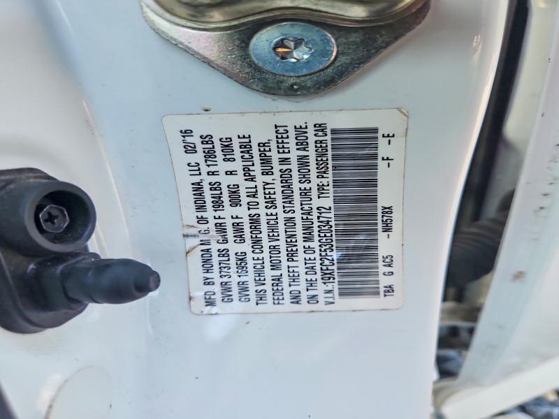 Продажа на аукционе авто 2016 Honda Civic, vin: 19XFC2F53GE034712, номер лота: 66813976