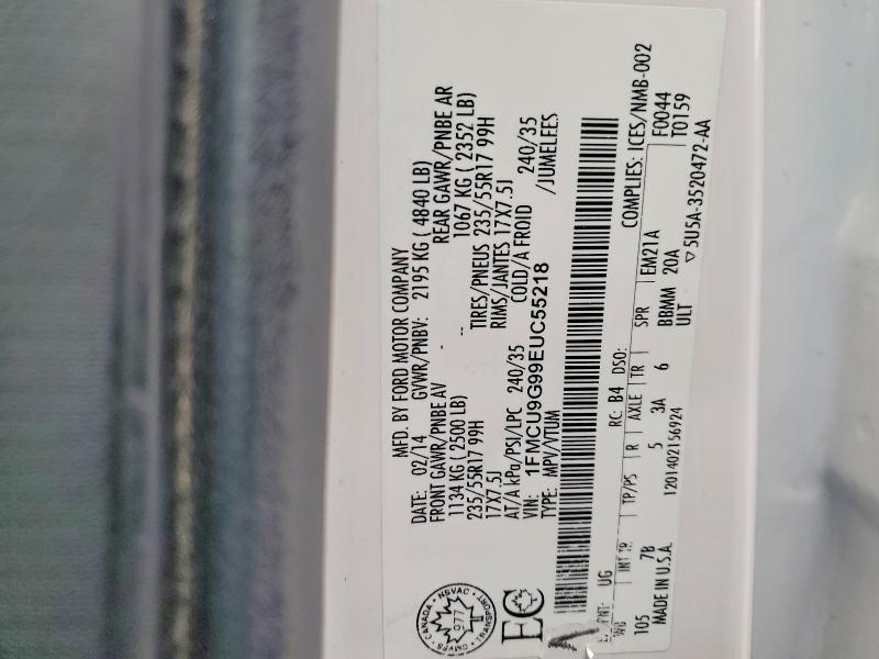 66936966 :رقم المزاد ، 1FMCU9G99EUC55218 vin ، 2014 Ford Escape مزاد بيع