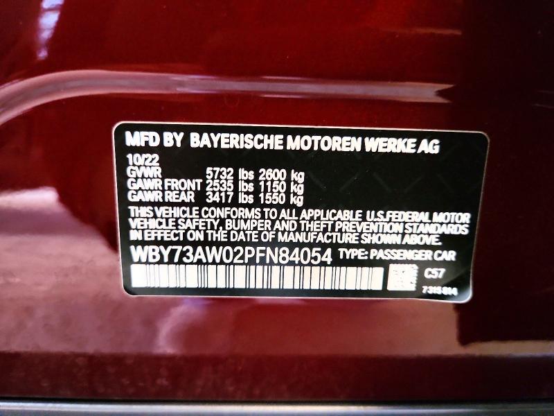 Продаж на аукціоні авто 2023 Bmw I4, vin: WBY73AW02PFN84054, номер лоту: 64888576