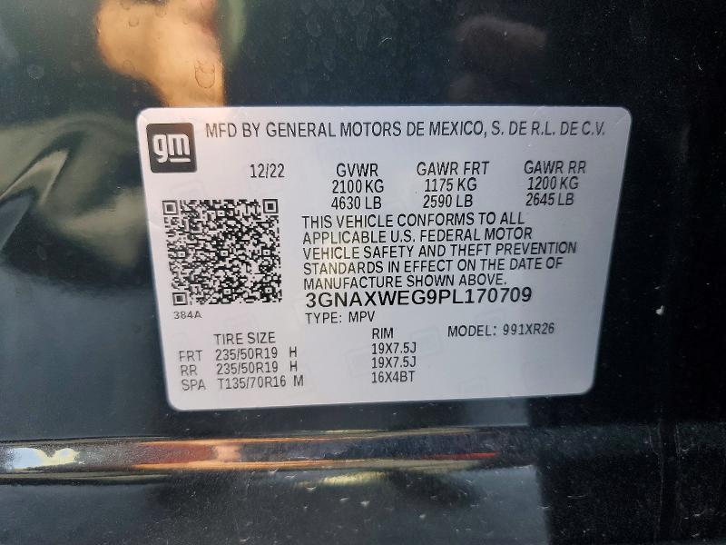 Продаж на аукціоні авто 2023 Chevrolet Equinox, vin: 3GNAXWEG9PL170709, номер лоту: 66807786
