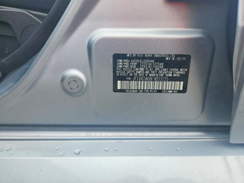 64015006 :رقم المزاد ، JF1VA1A68F9833115 vin ، 2015 Subaru Wrx مزاد بيع