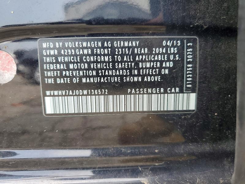 Продаж на аукціоні авто 2013 Volkswagen Gti, vin: WVWHV7AJ0DW136572, номер лоту: 63573406