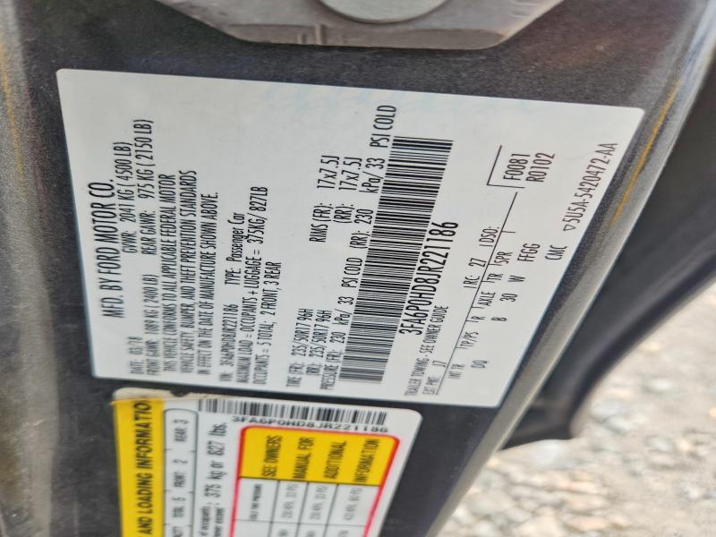 2018 Ford Fusion მანქანა იყიდება აუქციონზე, vin: 3FA6P0HD8JR221186, აუქციონის ნომერი: 66120606
