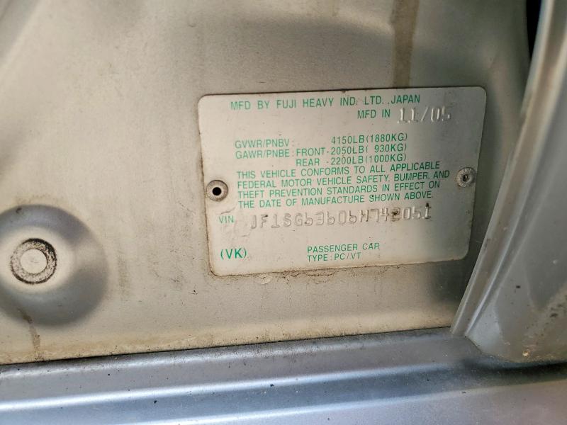 2006 Subaru Forester მანქანა იყიდება აუქციონზე, vin: JF1SG63606H742051, აუქციონის ნომერი: 64852356