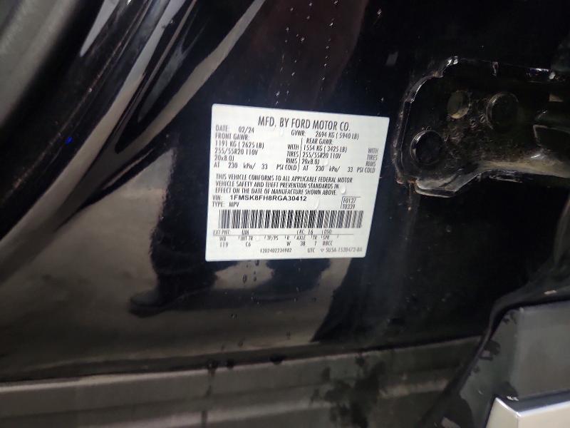 63641406 :رقم المزاد ، 1FMSK8FH8RGA30412 vin ، 2024 Ford Explorer مزاد بيع
