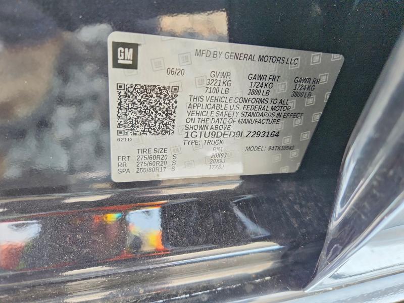 Aukcja sprzedaży 2020 Gmc Sierra, vin: 1GTU9DED9LZ293164, numer aukcji: 64919306