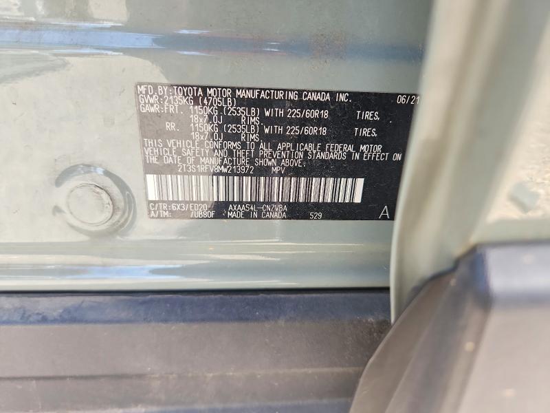 Продаж на аукціоні авто 2021 Toyota Rav4, vin: 2T3S1RFV8MW213972, номер лоту: 66107116
