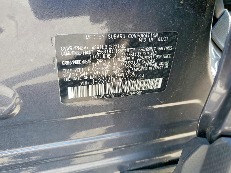Aukcja sprzedaży 2021 Subaru Forester, vin: JF2SKADC8MH520064, numer aukcji: 65530276