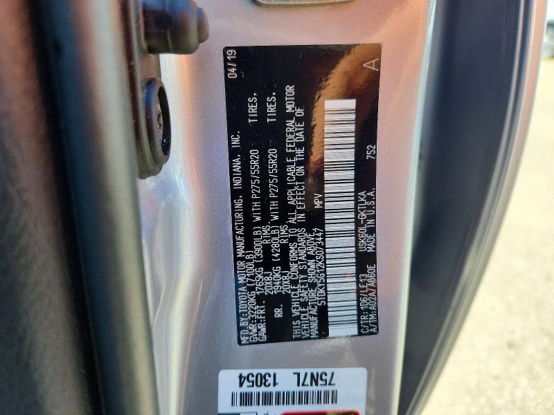 Aukcja sprzedaży 2019 Toyota Sequoia, vin: 5TDKY5G12KS073447, numer aukcji: 66066126