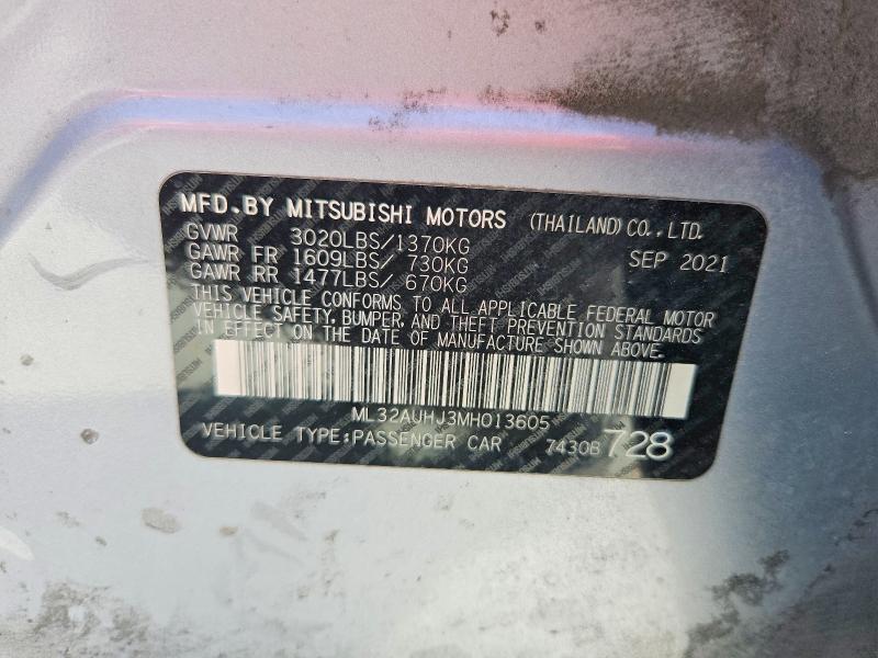 Продажа на аукционе авто 2021 Mitsubishi Mirage, vin: ML32AUHJ3MH013605, номер лота: 65751416