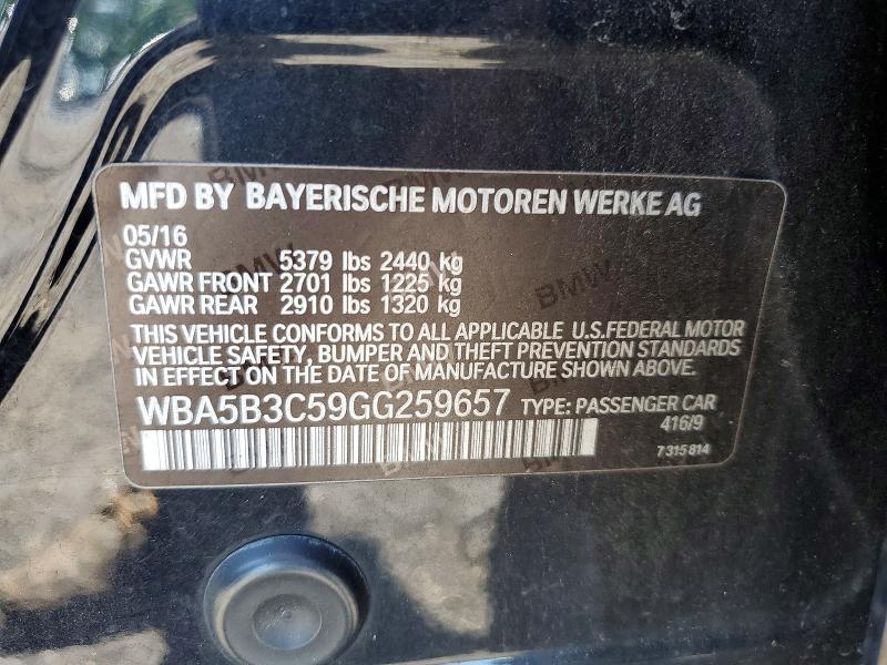 Продаж на аукціоні авто 2016 Bmw 535, vin: WBA5B3C59GG259657, номер лоту: 62977776