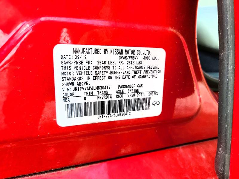 Продаж на аукціоні авто 2020 Infiniti Q50, vin: JN1FV7AP4LM630412, номер лоту: 66201716