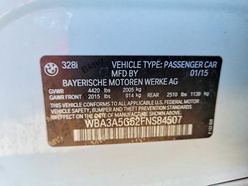 Aukcja sprzedaży 2015 Bmw 328, vin: WBA3A5G52FNS84507, numer aukcji: 64698316