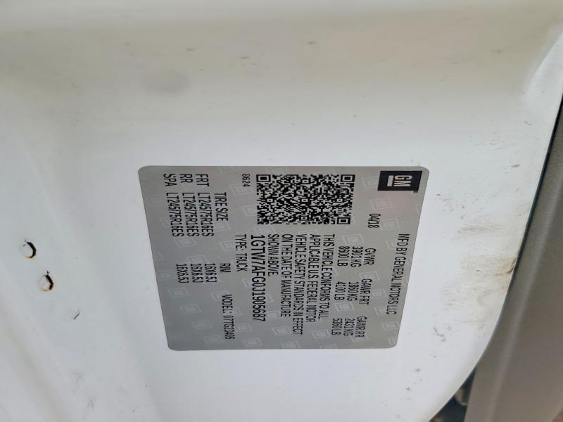 65457946 :رقم المزاد ، 1GTW7AFG0J1905687 vin ، 2018 Gmc Savana مزاد بيع