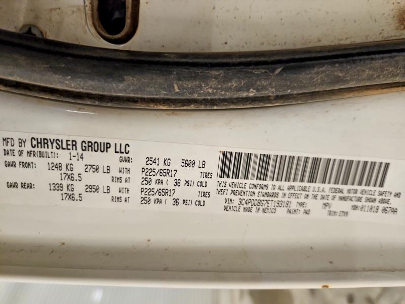 65381876 :رقم المزاد ، 3C4PDDBG7ET193181 vin ، 2014 Dodge Journey مزاد بيع