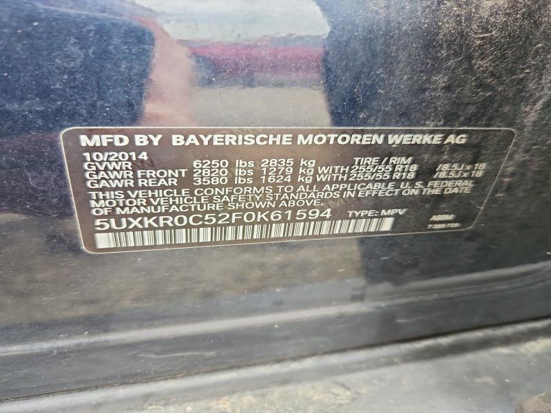 2015 Bmw X5 მანქანა იყიდება აუქციონზე, vin: 5UXKR0C52F0K61594, აუქციონის ნომერი: 65789226