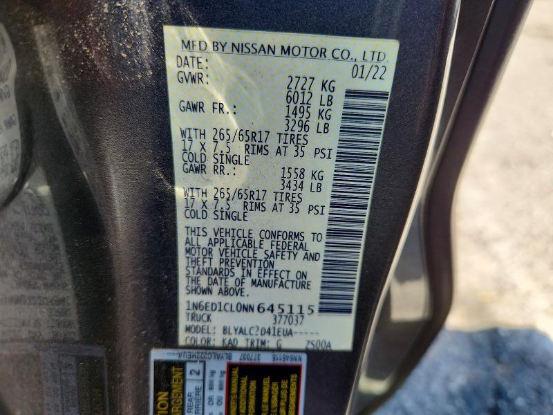 Продажа на аукционе авто 2022 Nissan Frontier, vin: 1N6ED1CL0NN645115, номер лота: 63620876