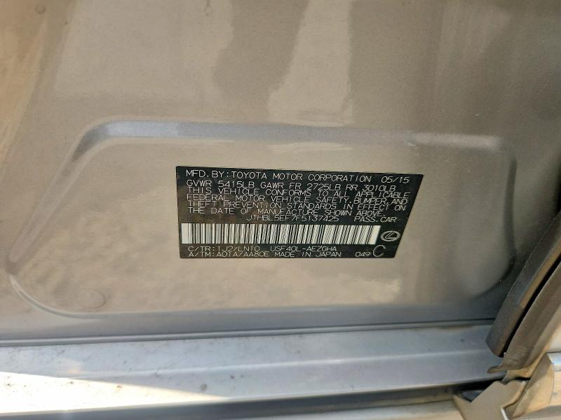 63334966 :رقم المزاد ، JTHBL5EF7F5137425 vin ، 2015 Lexus Ls مزاد بيع
