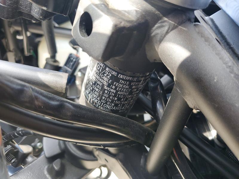 Продаж на аукціоні авто 2022 Kawasaki Ex400, vin: JKAEXKG10NDAH5429, номер лоту: 66350536
