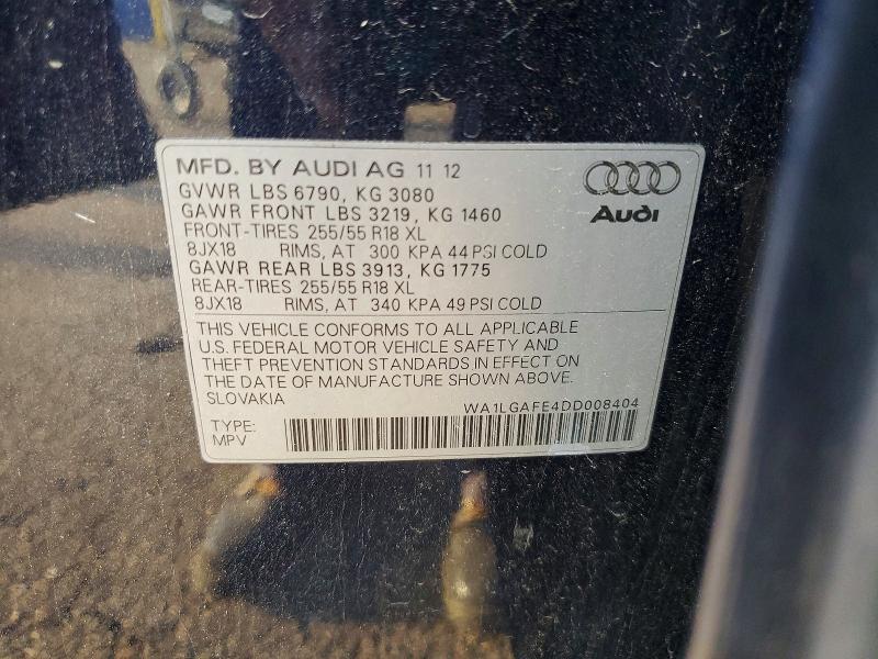 Продаж на аукціоні авто 2013 Audi Q7, vin: WA1LGAFE4DD008404, номер лоту: 64489546
