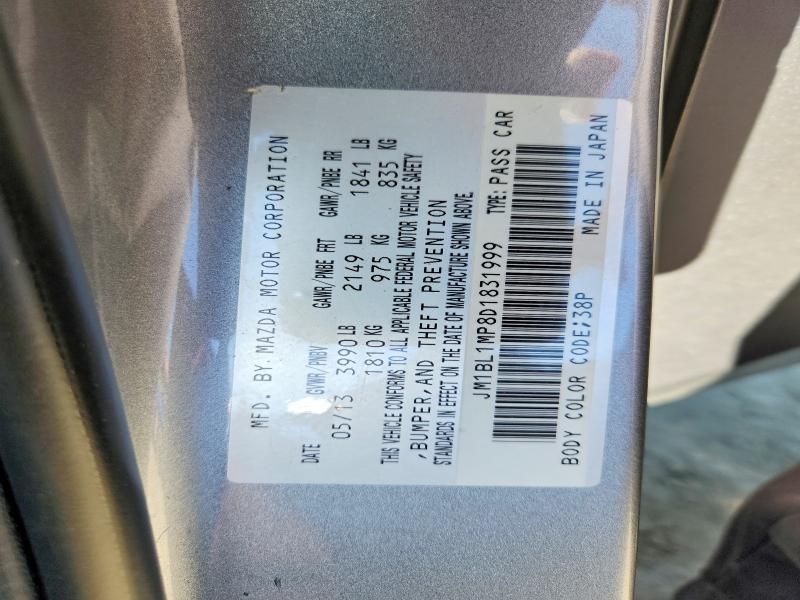 66609126 :رقم المزاد ، JM1BL1MP8D1831999 vin ، 2013 Mazda 3 مزاد بيع