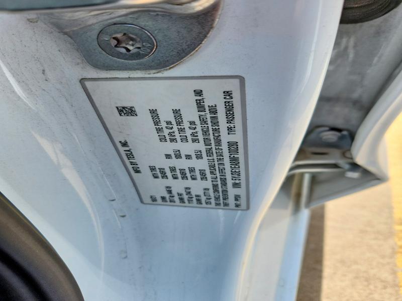 63641796 :رقم المزاد ، 5YJ3E1EA8MF100280 vin ، 2021 Tesla Model 3 مزاد بيع
