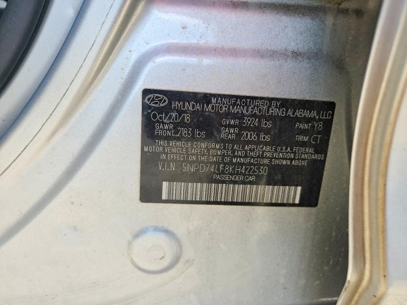 Aukcja sprzedaży 2019 Hyundai Elantra, vin: 5NPD74LF8KH422530, numer aukcji: 63608616