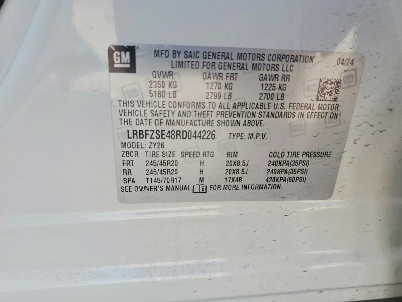 Aukcja sprzedaży 2024 Buick Envision, vin: LRBFZSE48RD044226, numer aukcji: 64262736