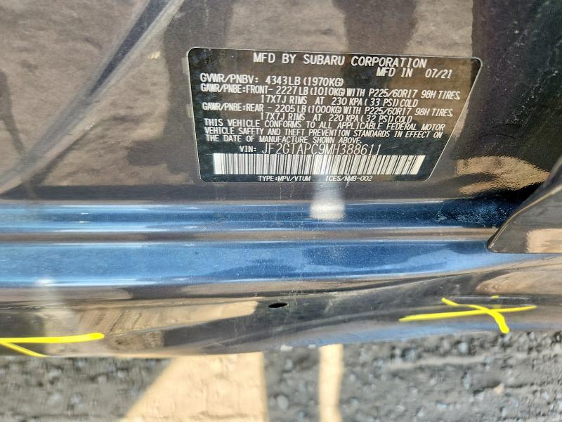 Aukcja sprzedaży 2021 Subaru Crosstrek, vin: JF2GTAPC9MH388611, numer aukcji: 65539956